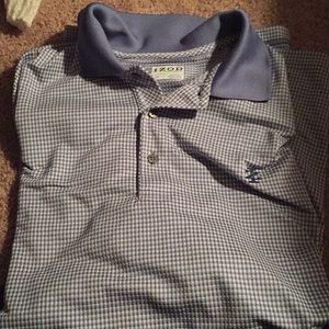 Izod Blue Checkered Golf Polo